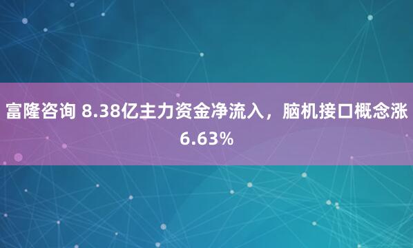 富隆咨询 8.38亿主力资金净流入，脑机接口概念涨6.63%